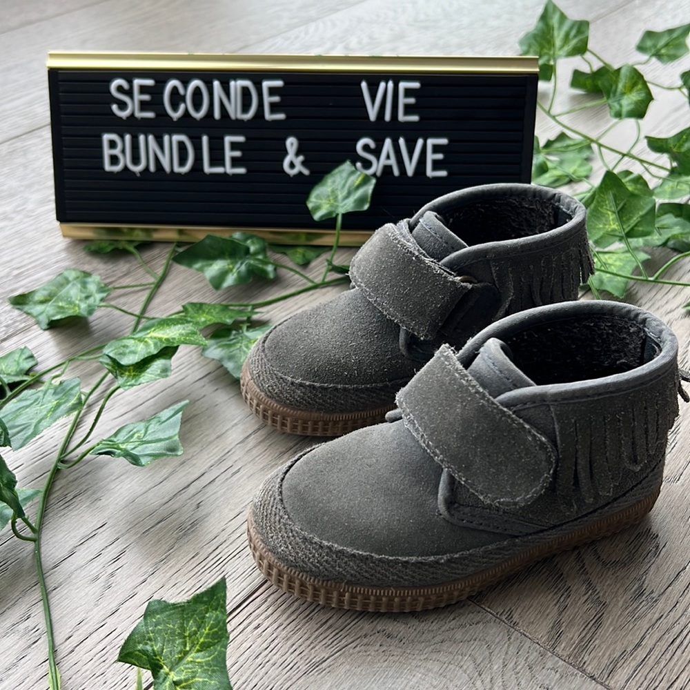 Toddler grey suede boots made in Spain